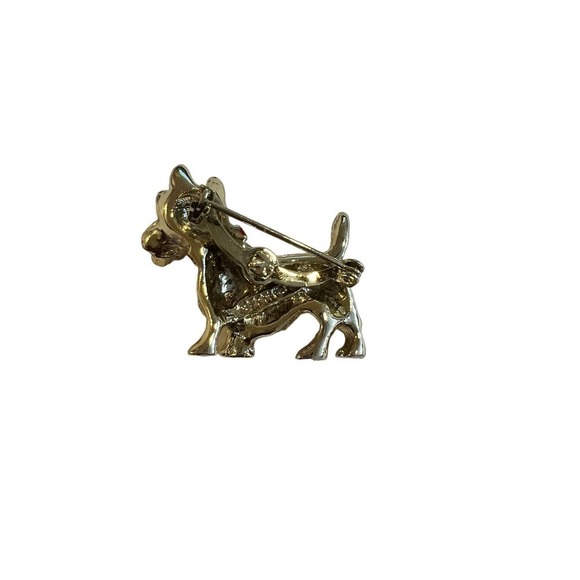 Gerry's gold and plated Scotty dog green eyes, vintage estate, broch/pin - Picture 2 of 4